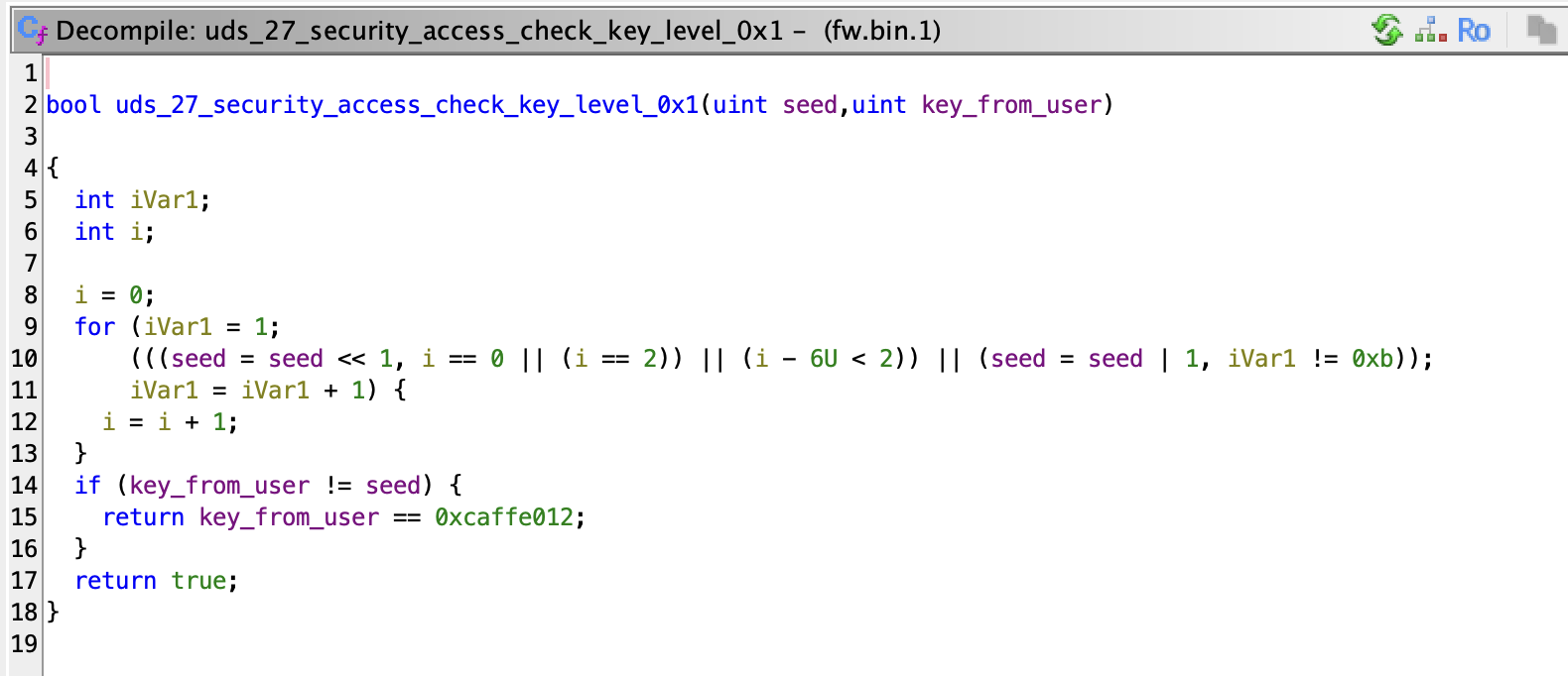 Decompilation of the Seed/Key algorithm