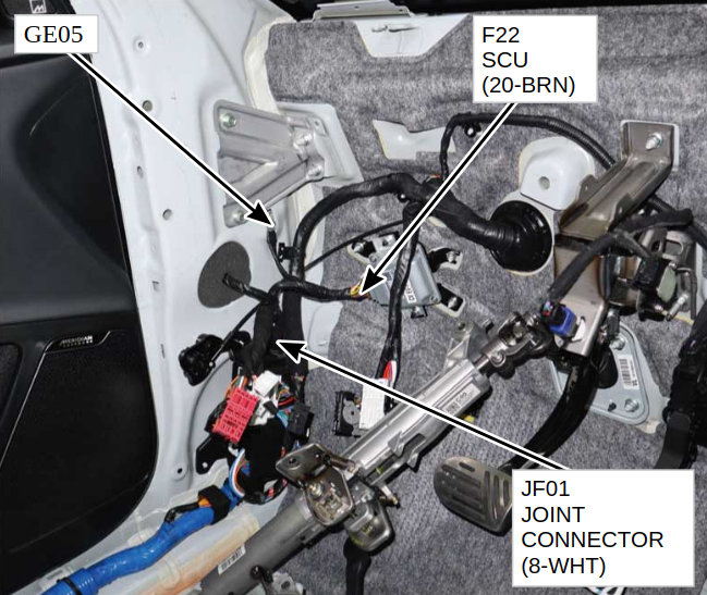 Photo of the JF01 connector on a Kia EV6.