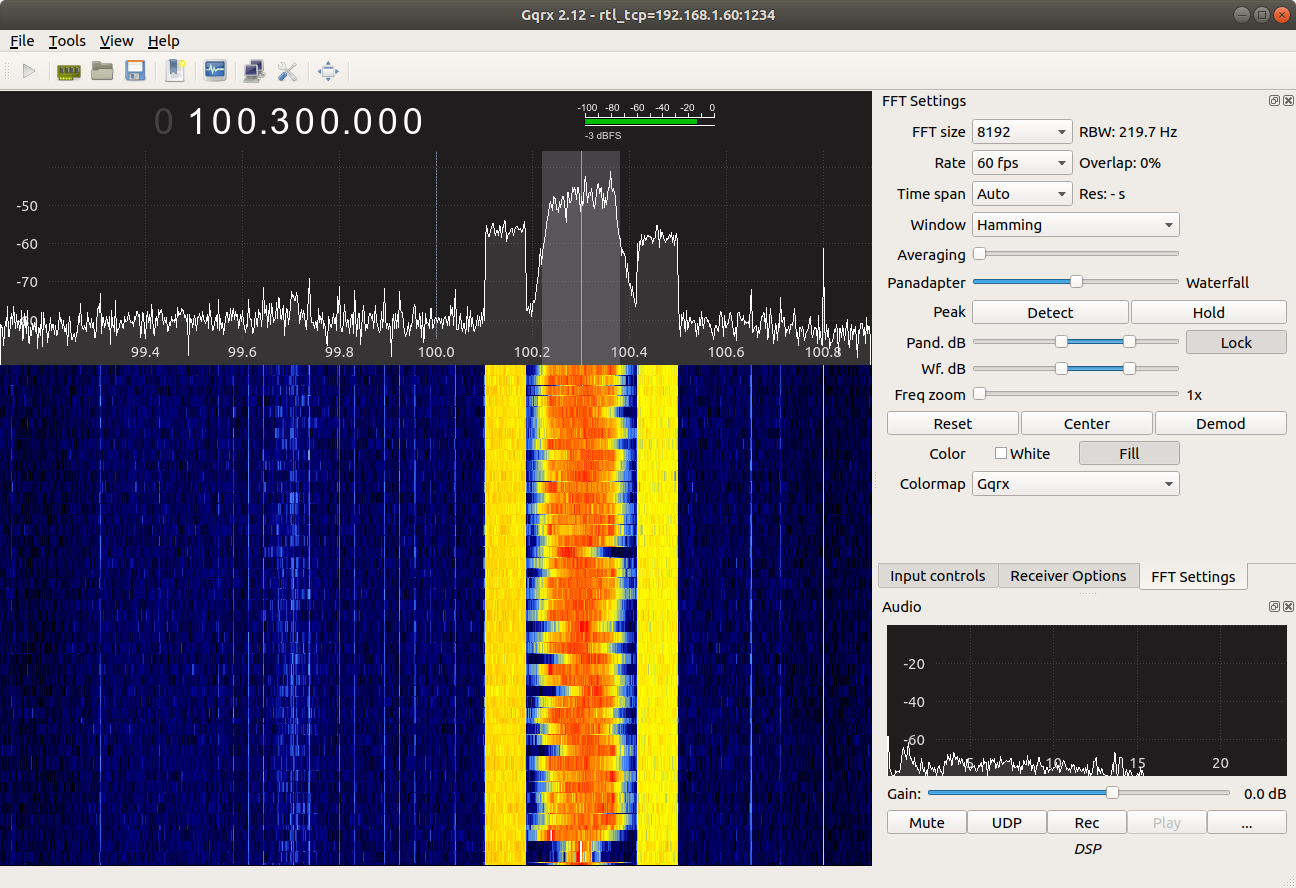 Gqrx waterfall display